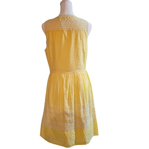 Vineyard Vines Buttercream Yellow  Embroidered Easter Spring  Mini Dress 6 - Picture 4 of 16